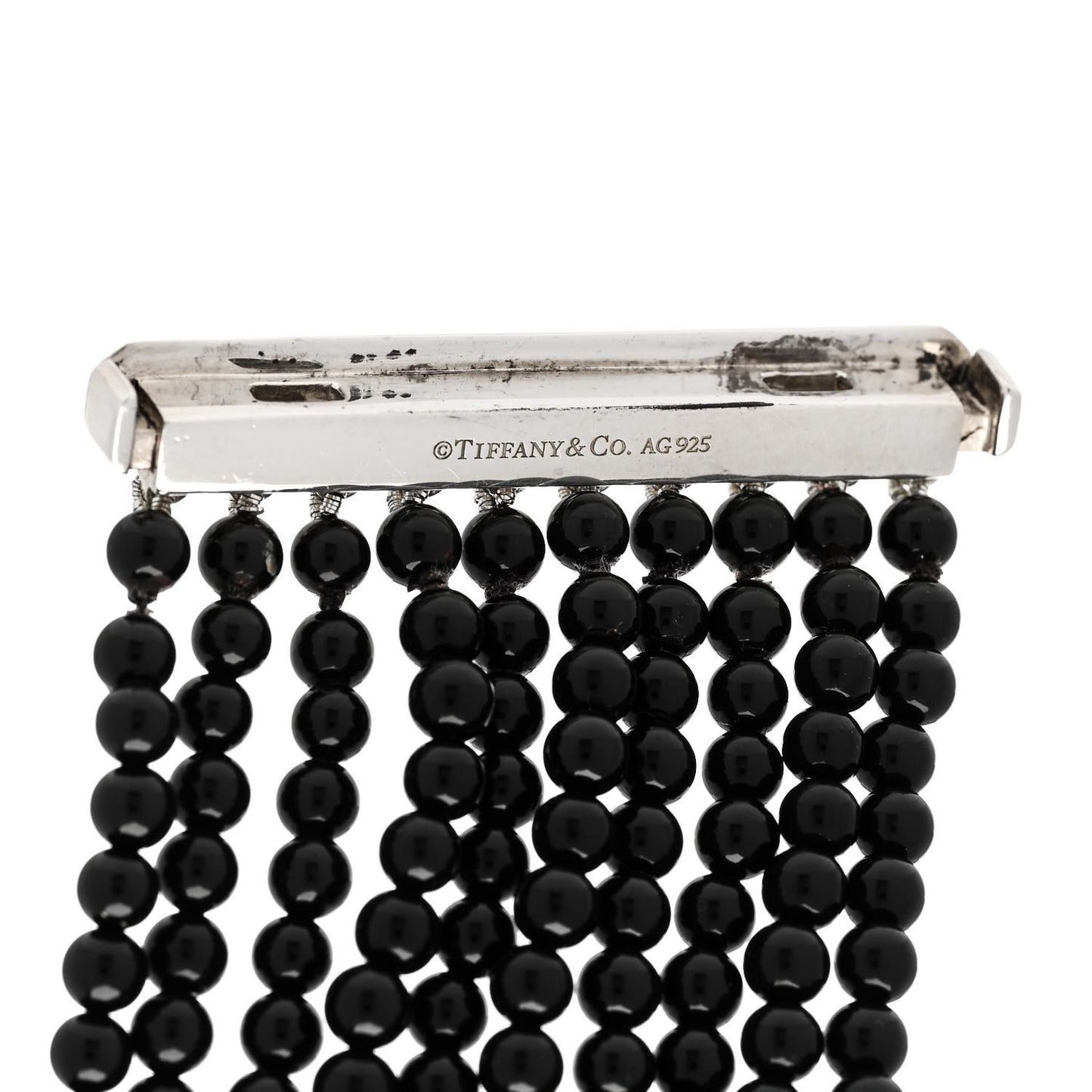 Sterling Silver Black Onyx 10 Row Ziegfeld Bracelet