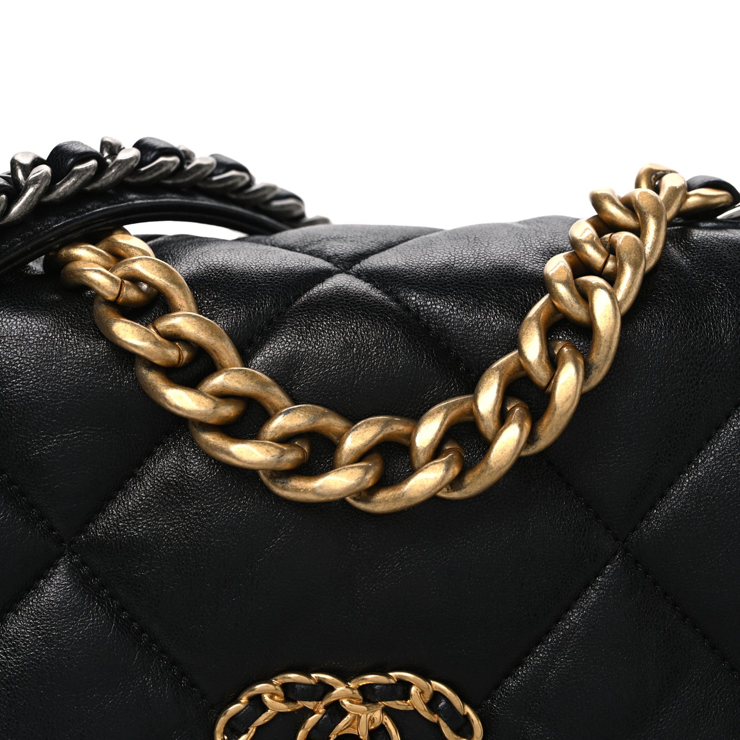 Goatskin Quilted Medium Chanel 19 Flap Black