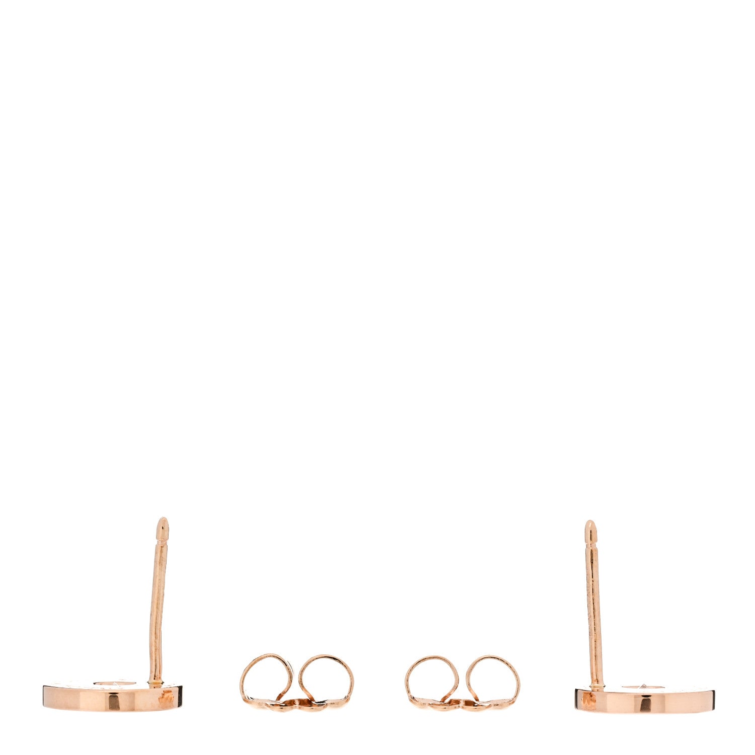 Tiffany 18K Rose Gold Diamond 1837 Circle Earrings 3 of 5
