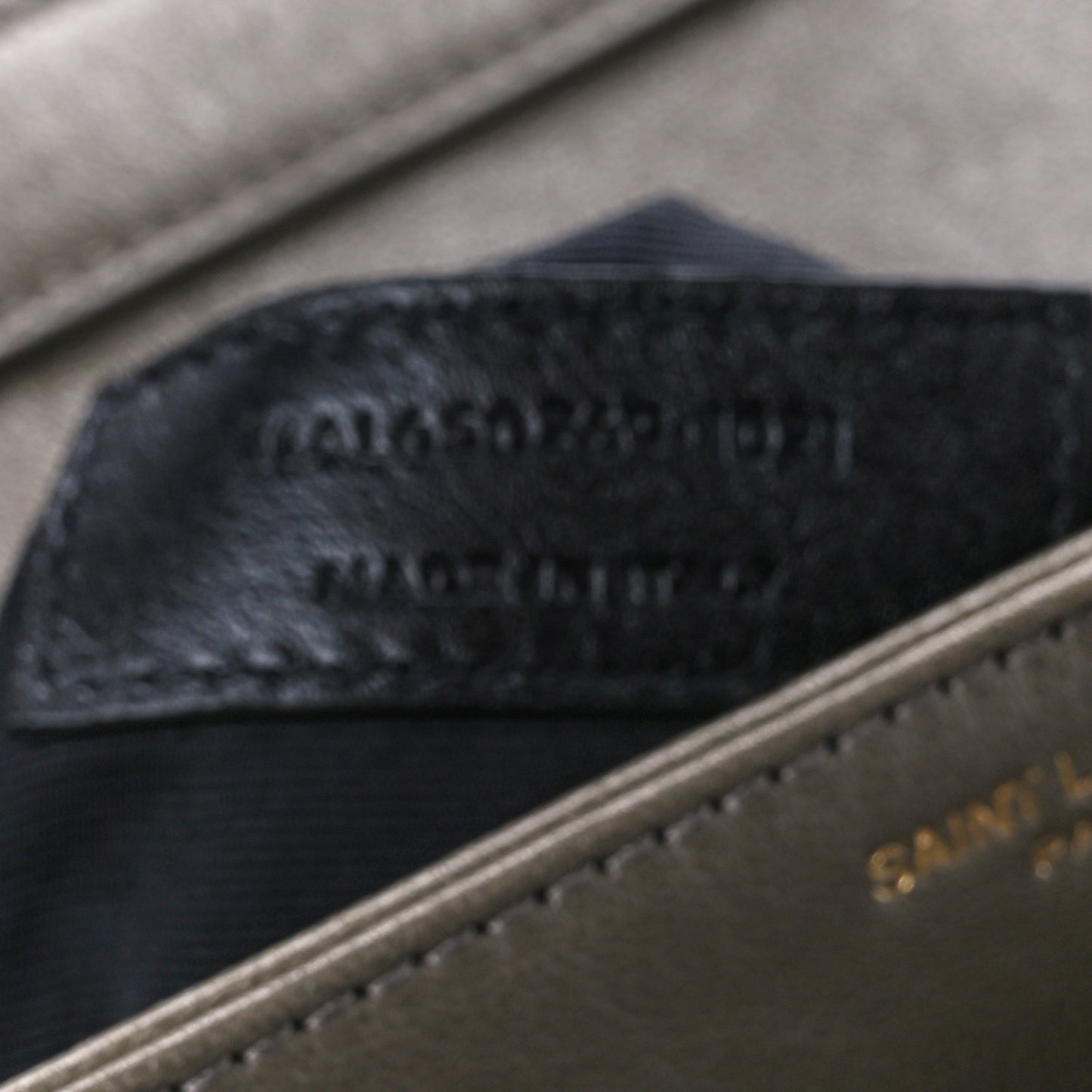 Lambskin Quilted Mini Becky Chain Bag Grey Kaki