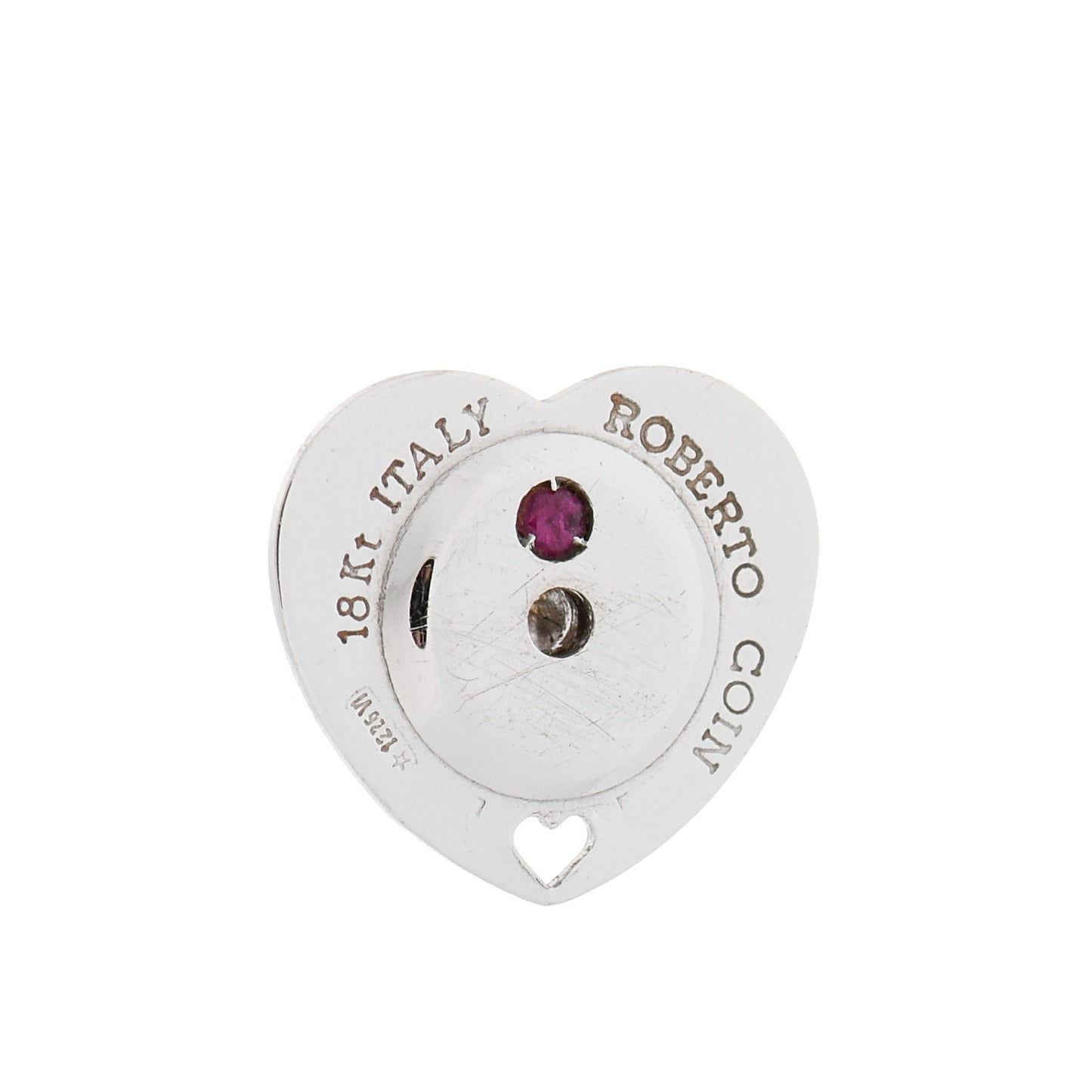 18K White Gold Diamond Pink Sapphire Enamel Flower Stud Earrings