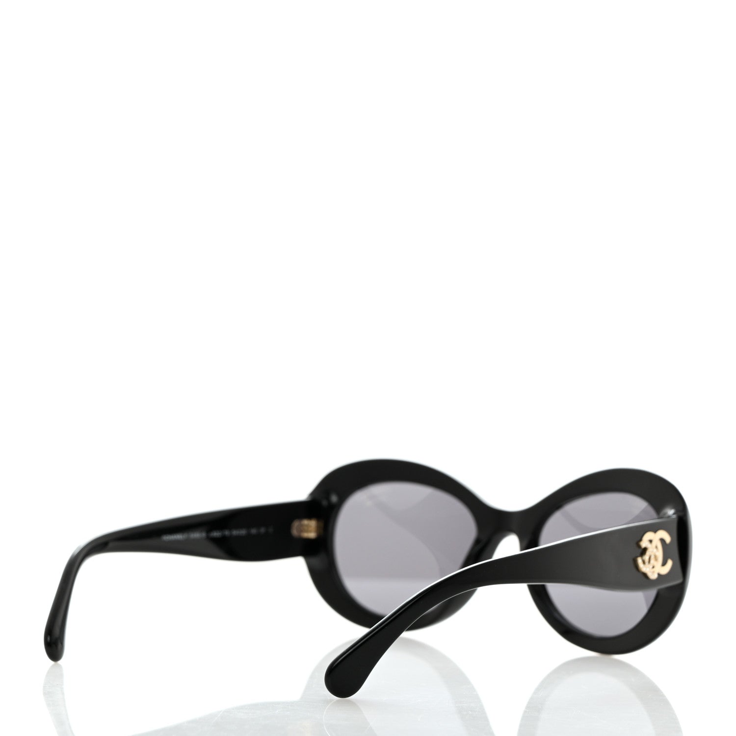 Chanel Acetate Polarized Oval CC Sunglasses 5469-B Black 4 of 8