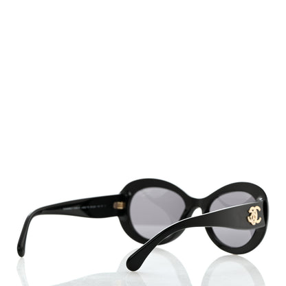 Chanel Acetate Polarized Oval CC Sunglasses 5469-B Black 4 of 8