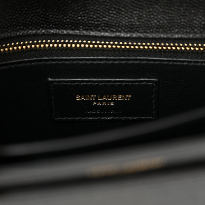 Saint Laurent Grain De Poudre Monogram Cassandra Clasp Bag Black 6 of 10