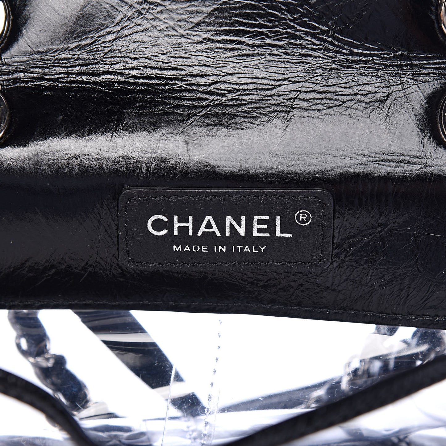 Crumpled Calfskin PVC Quilted Backpack Black