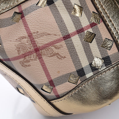 Burberry Haymarket Check Drawstring Claudia Bag Gold 10 of 13