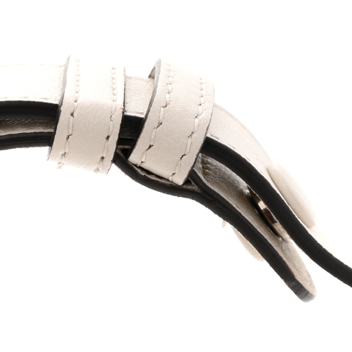 Sakai Be Green Calfskin Diagonal Stitched Mini Blondie Barrel Shoulder Bag Mystic White