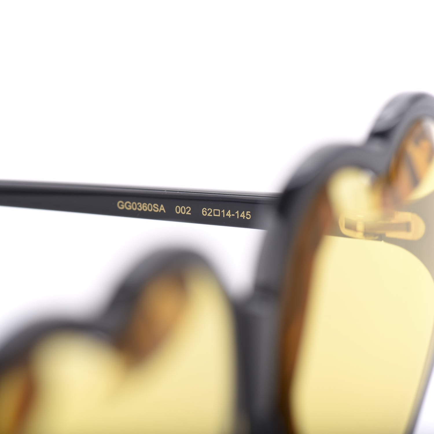 Gucci Hollywood Forever Heart Sunglasses GG0360S Black Yellow 7 of 9