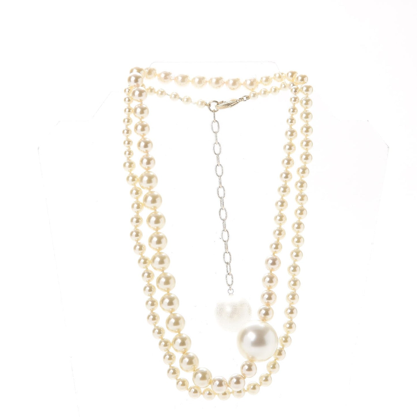 Pearl CC Long Necklace Gold