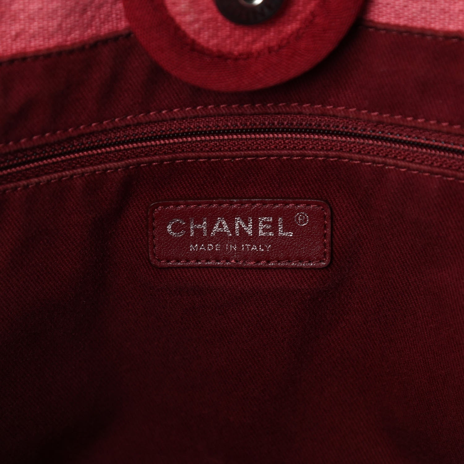 Chanel Canvas Small Deauville Tote Red 6 of 10