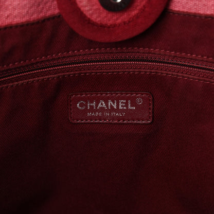Chanel Canvas Small Deauville Tote Red 6 of 10