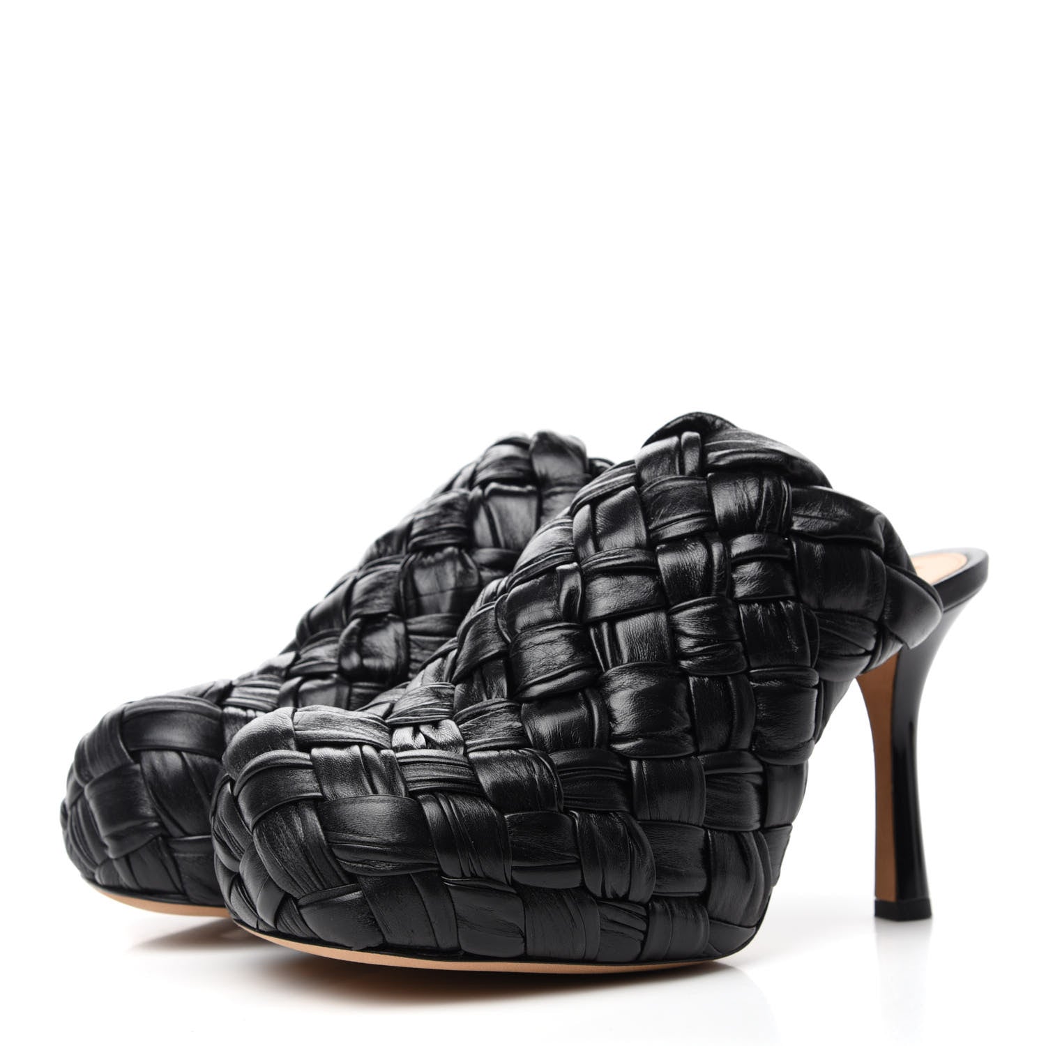 Bottega Veneta Shiny Nappa Intrecciato The Bold 105 Mules 38 Black 3 of 7