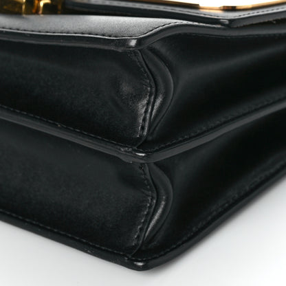 Fendi Vitello Liberty Metal Monster Eyes Small Kan I Shoulder Bag Black Gold 9 of 10