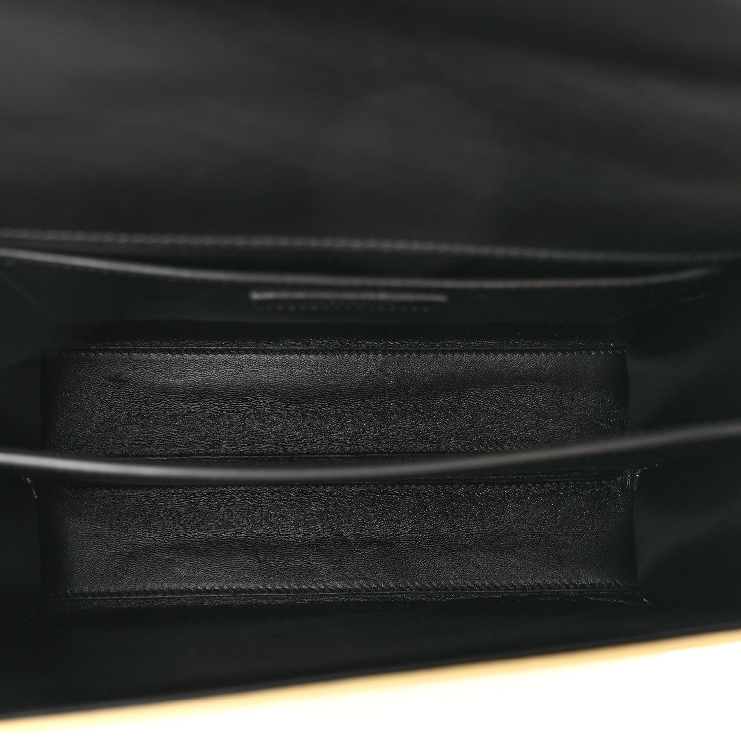Saint Laurent Smooth Shiny Calfskin Medium Classic Monogram Cassandra Top Handle Black Crema Soft 6 of 12
