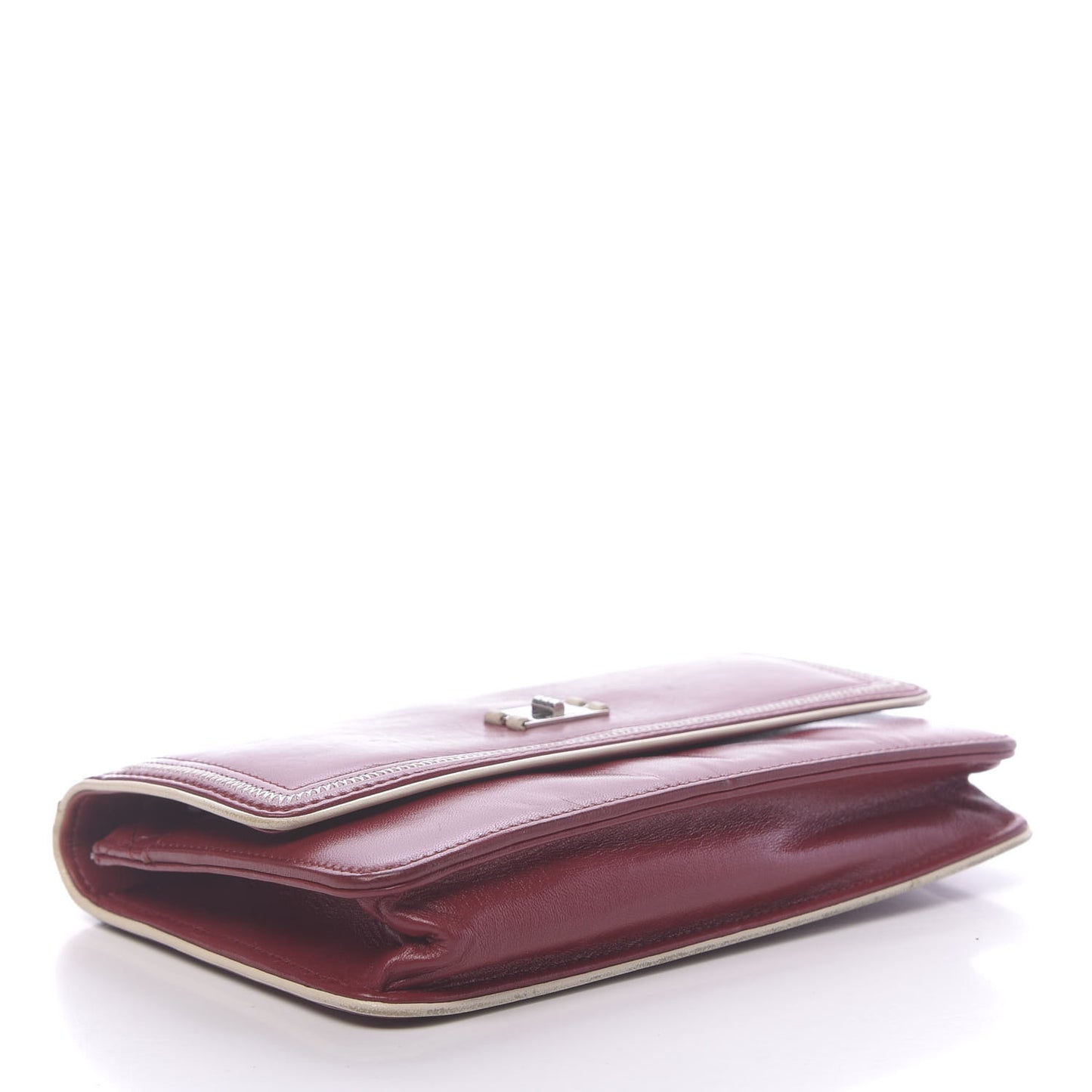 Lambskin Mademoiselle Wallet On Chain WOC Dark Red