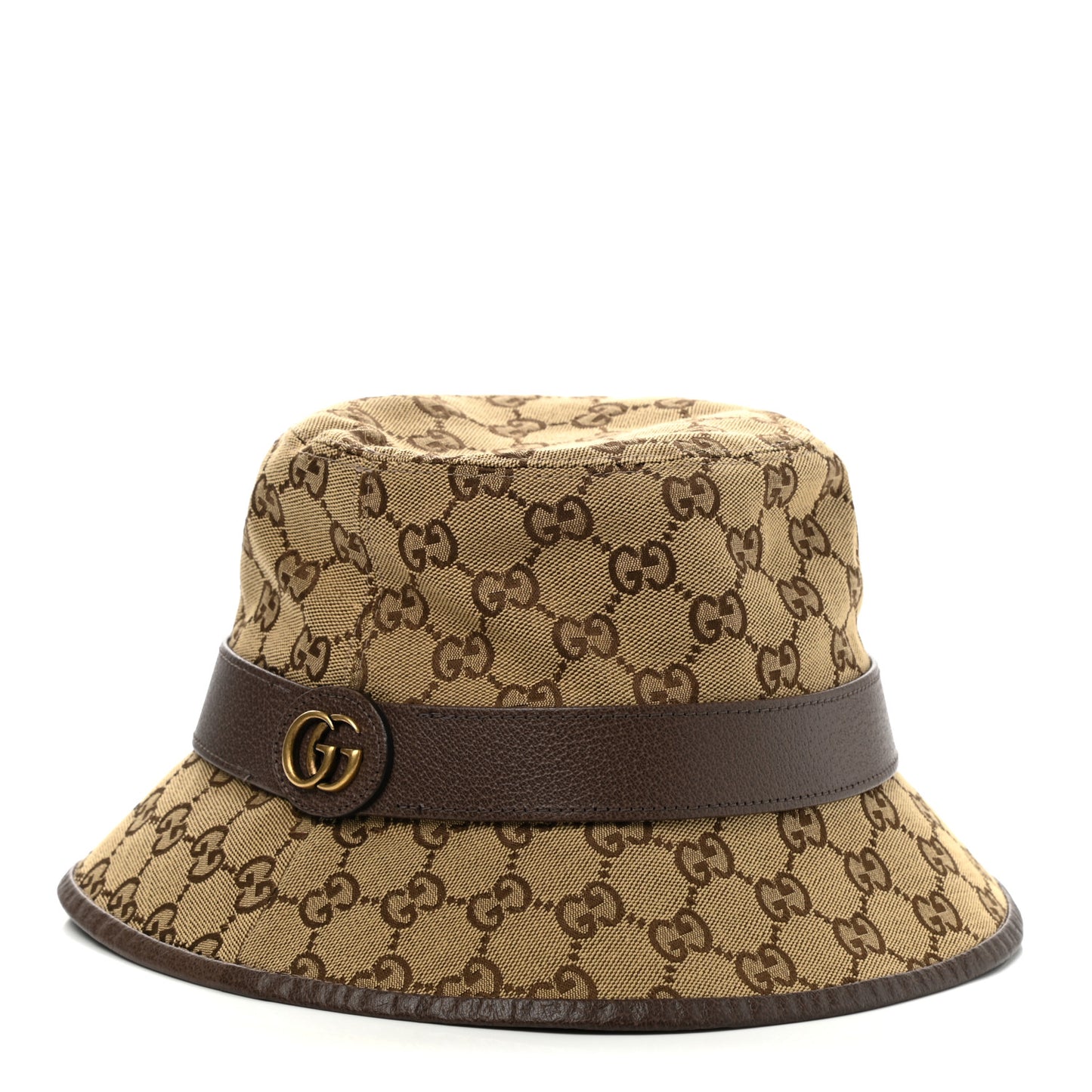 Monogram Textured Dollar Calfskin GG Jago Bucket Hat S Cacao Beige