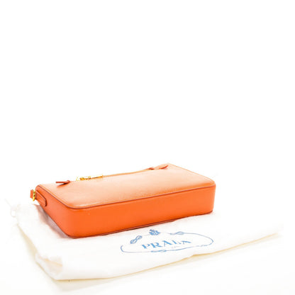 Prada Saffiano Zip Crossbody Bag Papaya 4 of 8