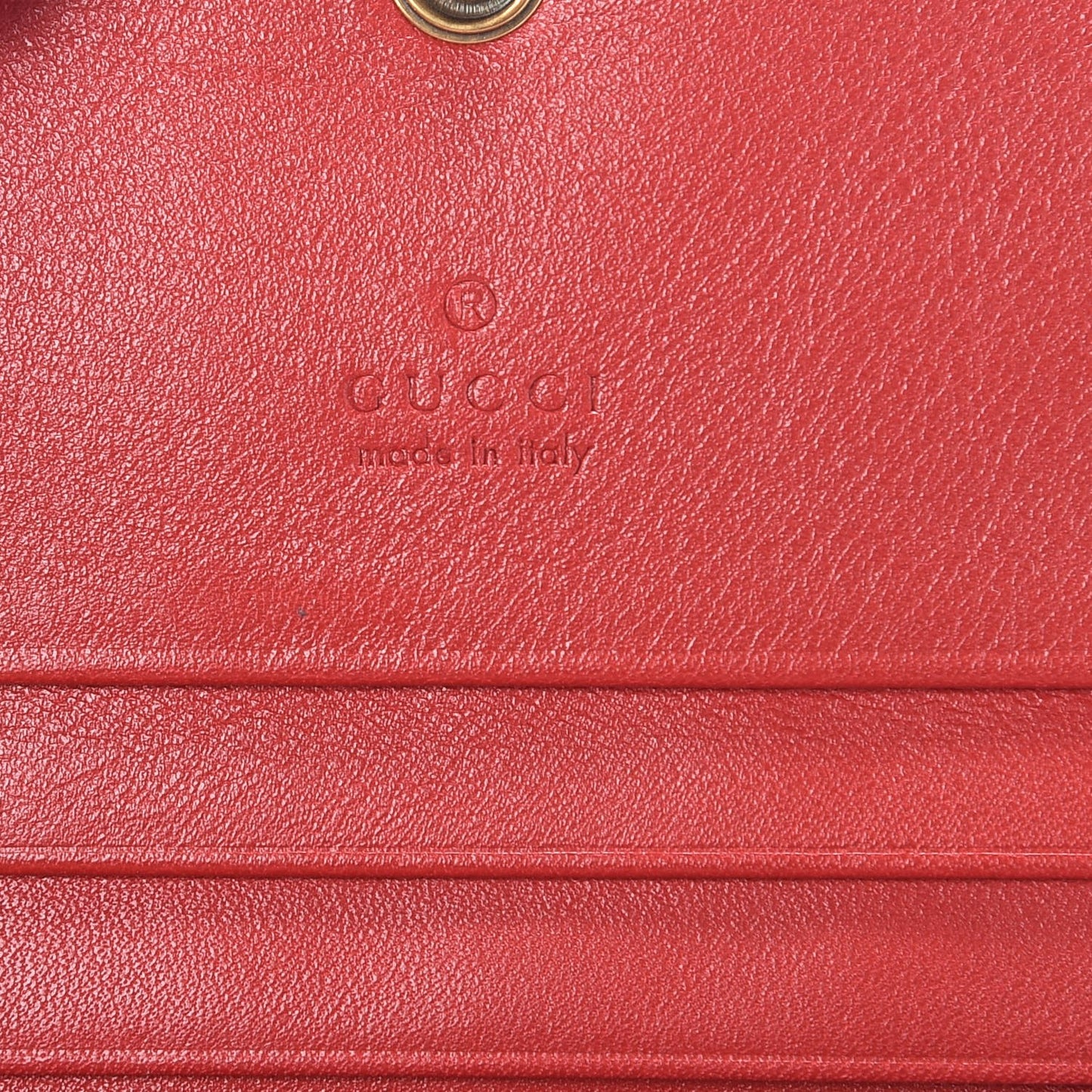 Calfskin Matelasse GG Marmont Card Case Wallet Hibiscus Red