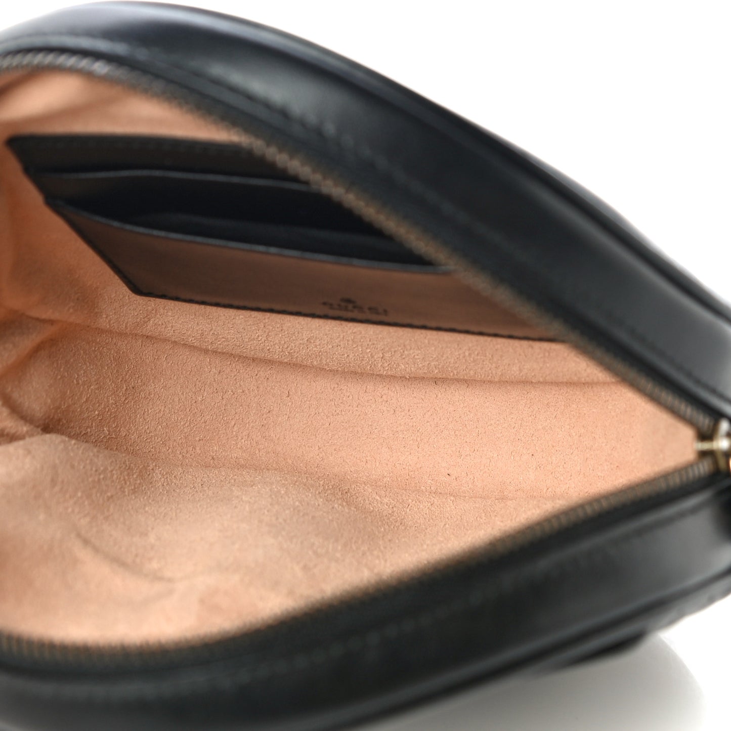 Calfskin Matelasse GG Marmont Round Wrist Wallet Black