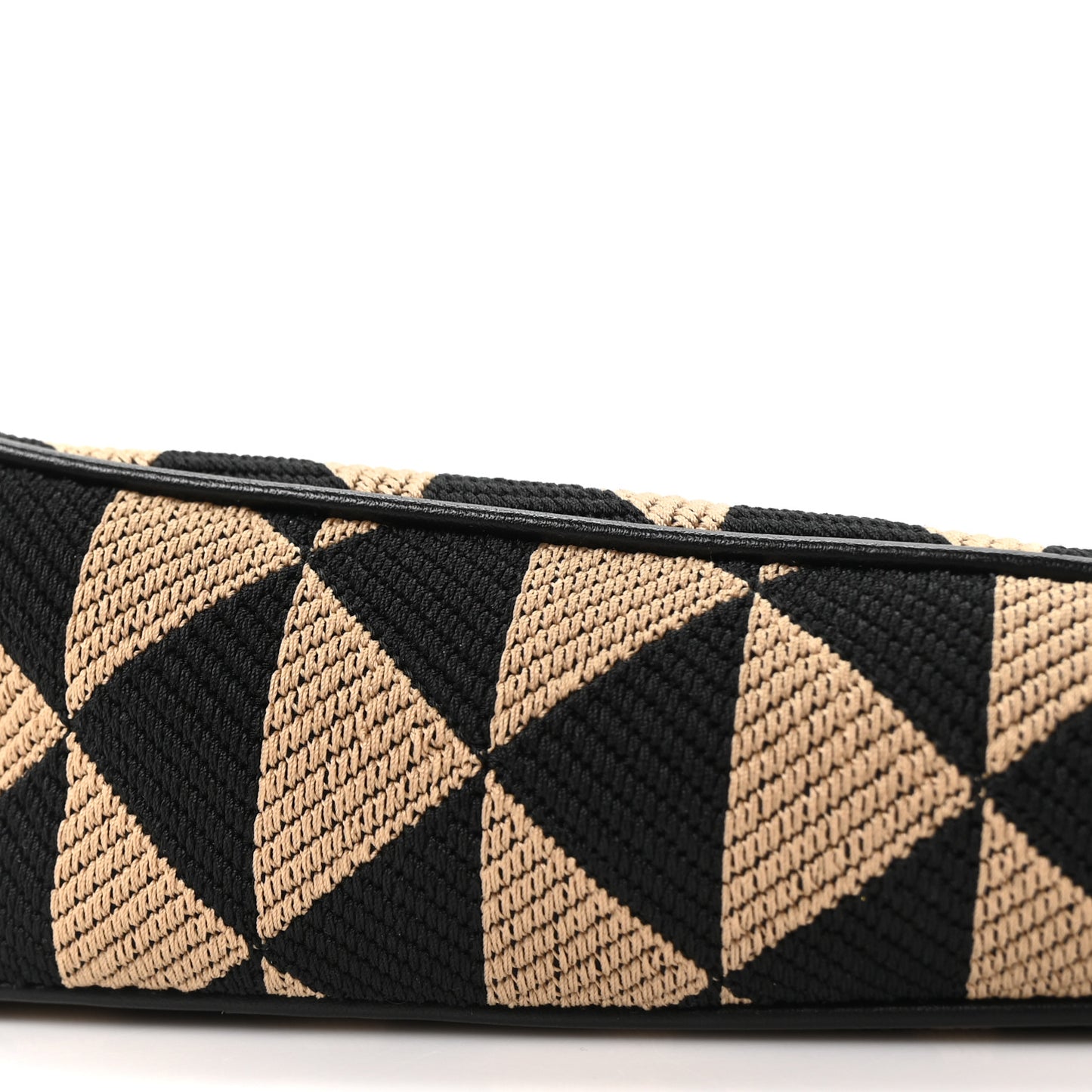 Jacquard Calfskin Triangolo Symbole Embroidered Mini Triangle Double Bag Black Corda