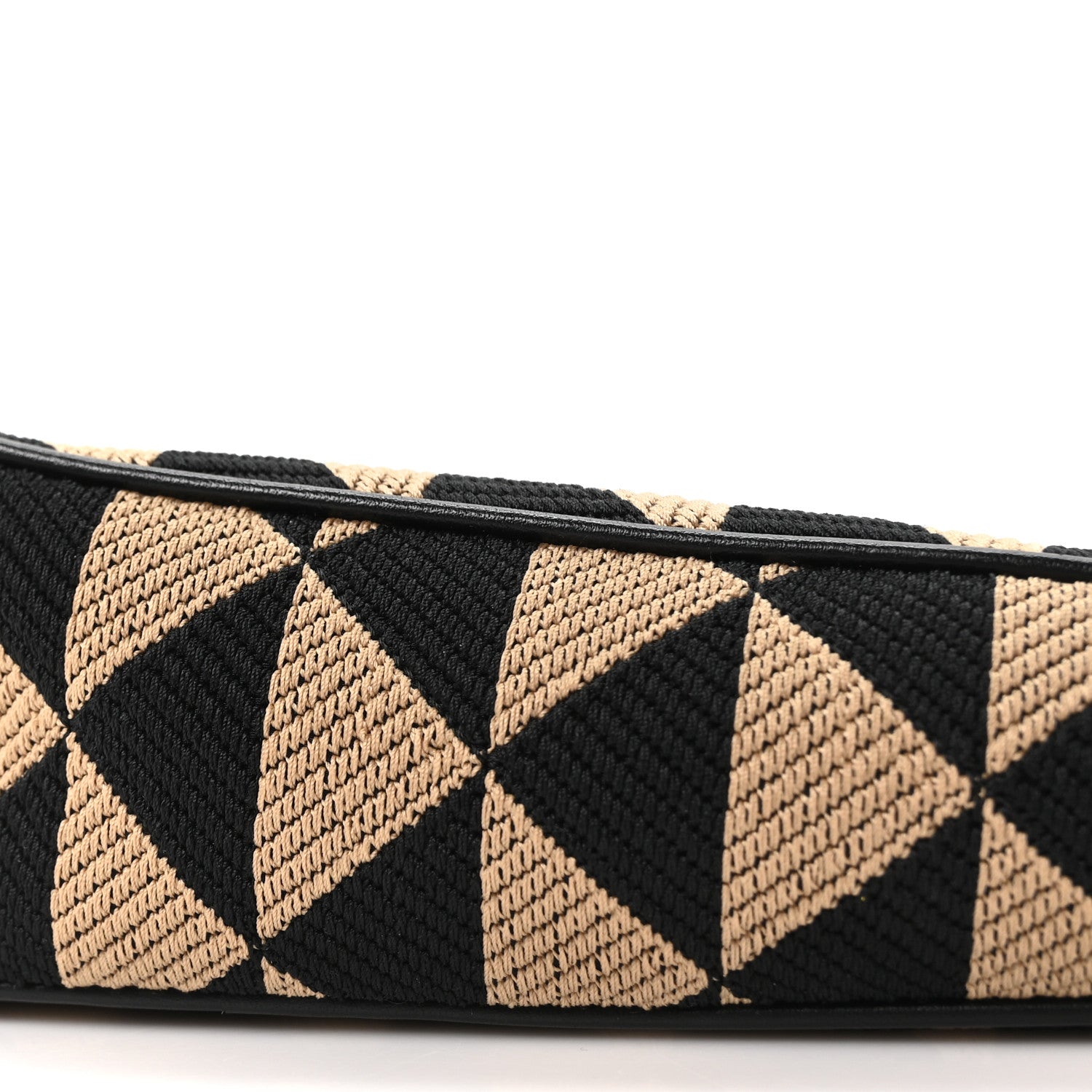 Prada Jacquard Calfskin Triangolo Symbole Embroidered Mini Triangle Double Bag Black Corda 10 of 16