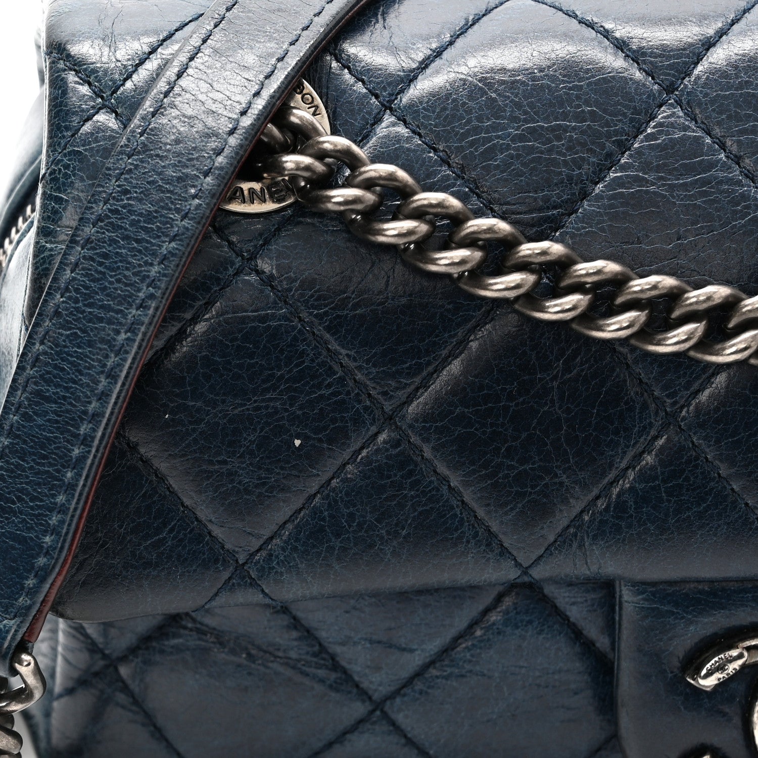 Chanel Glazed Calfskin Quilted Small Duo Color Flap Blue 12 of 12