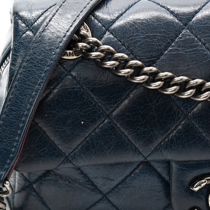Chanel Glazed Calfskin Quilted Small Duo Color Flap Blue 12 of 12