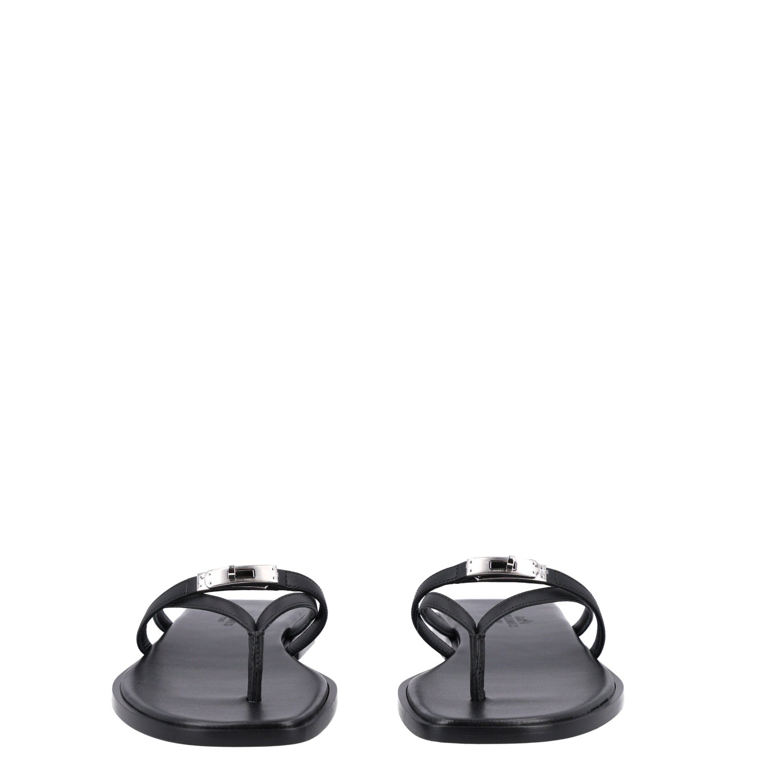 Hermes Calfskin Miss Sandals 37 Black 3 of 8
