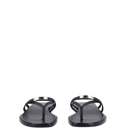 Hermes Calfskin Miss Sandals 37 Black 3 of 8