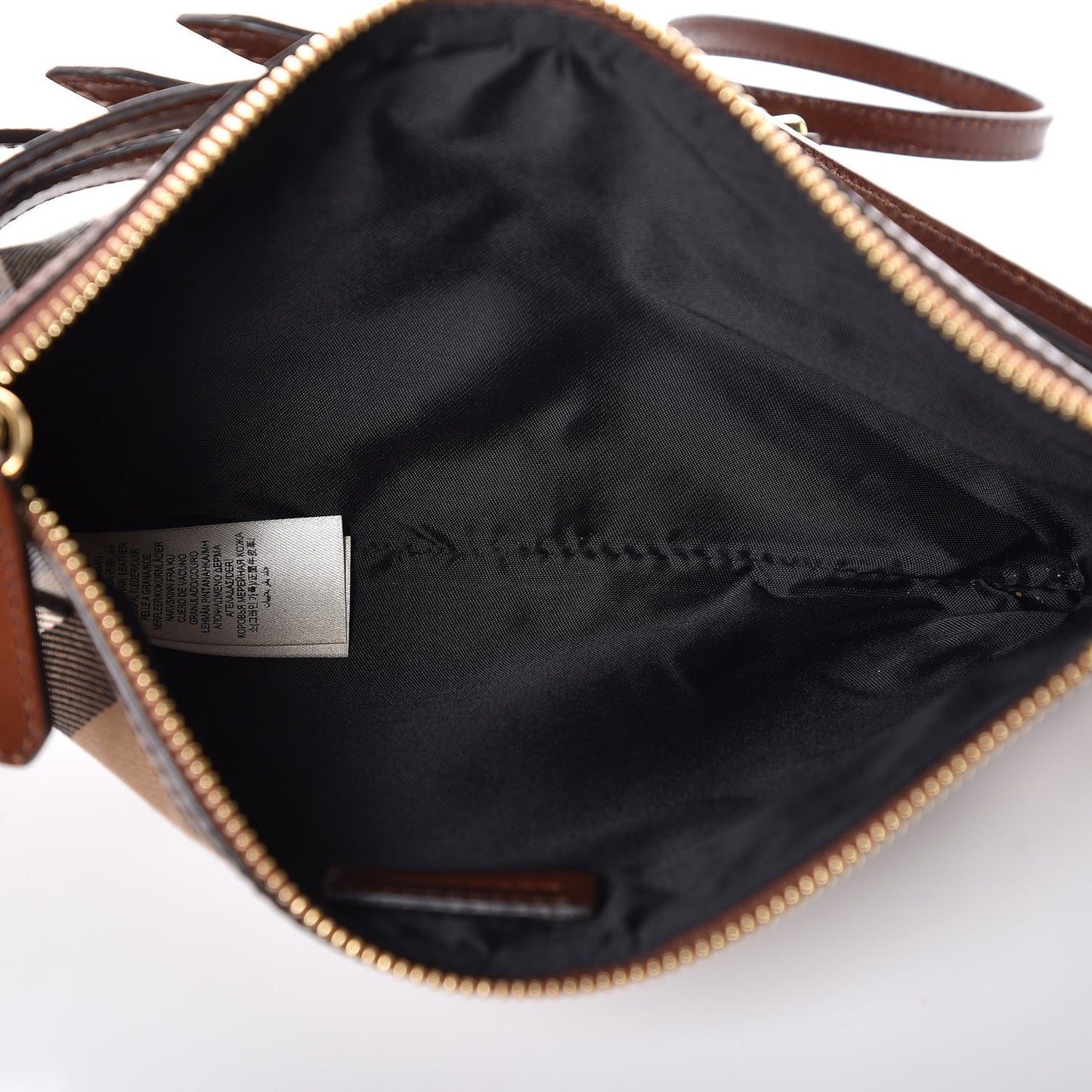 House Check Bridle Calfskin Peyton Crossbody Tan