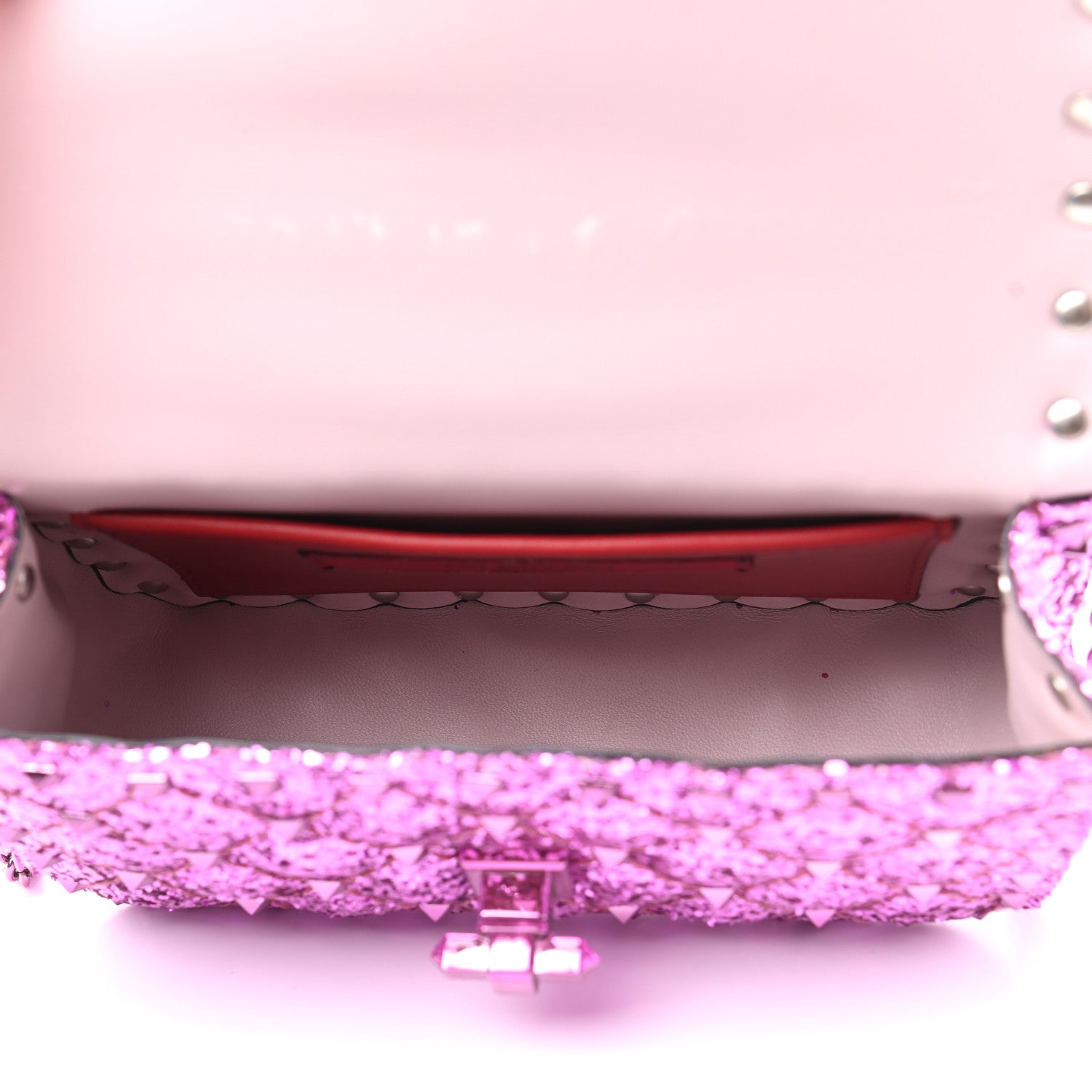 Valentino Garavani Glitter Mini Rockstud Spike Shoulder Bag Water Lilac 5 of 9