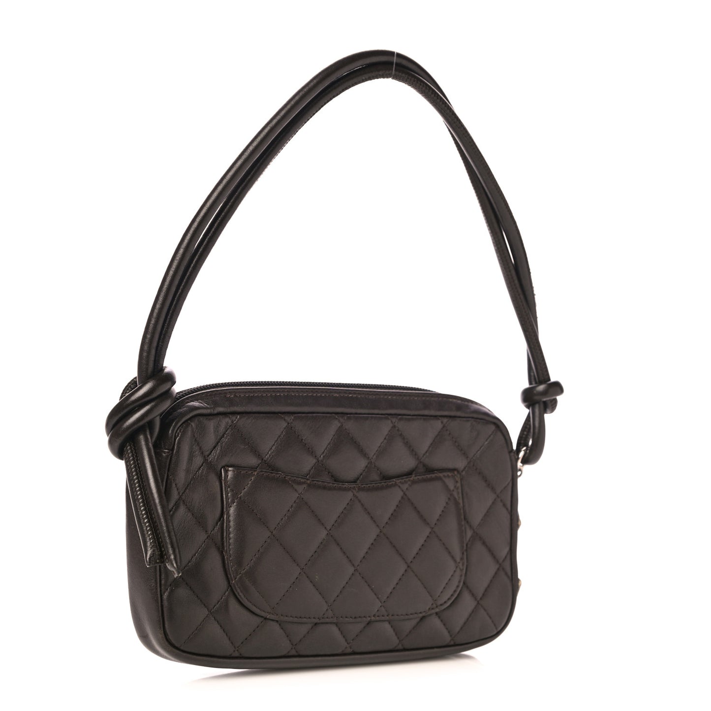 Calfskin Quilted Cambon Pochette Brown Beige