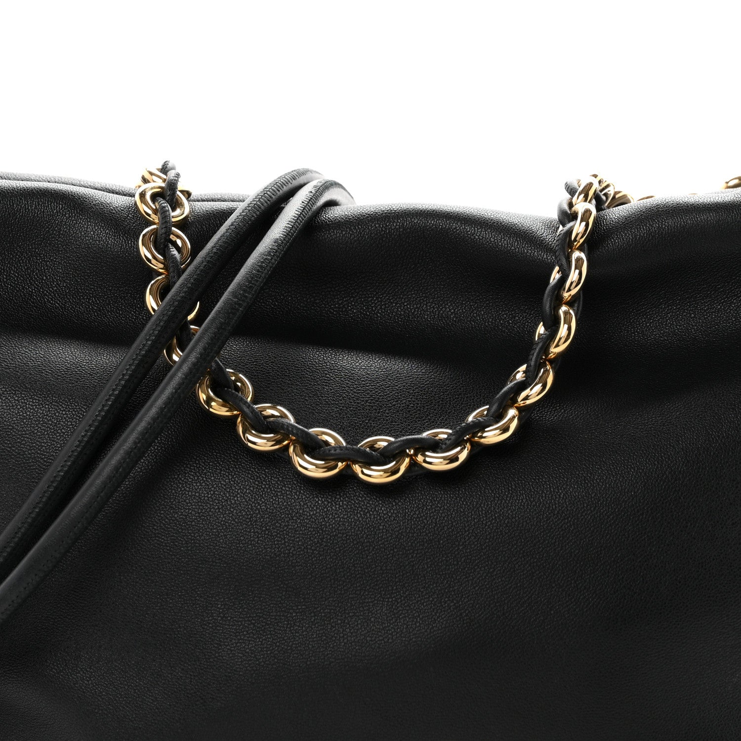 Loewe Mellow Nappa Medium Donut Chain Flamenco Knot Clutch Black 8 of 10