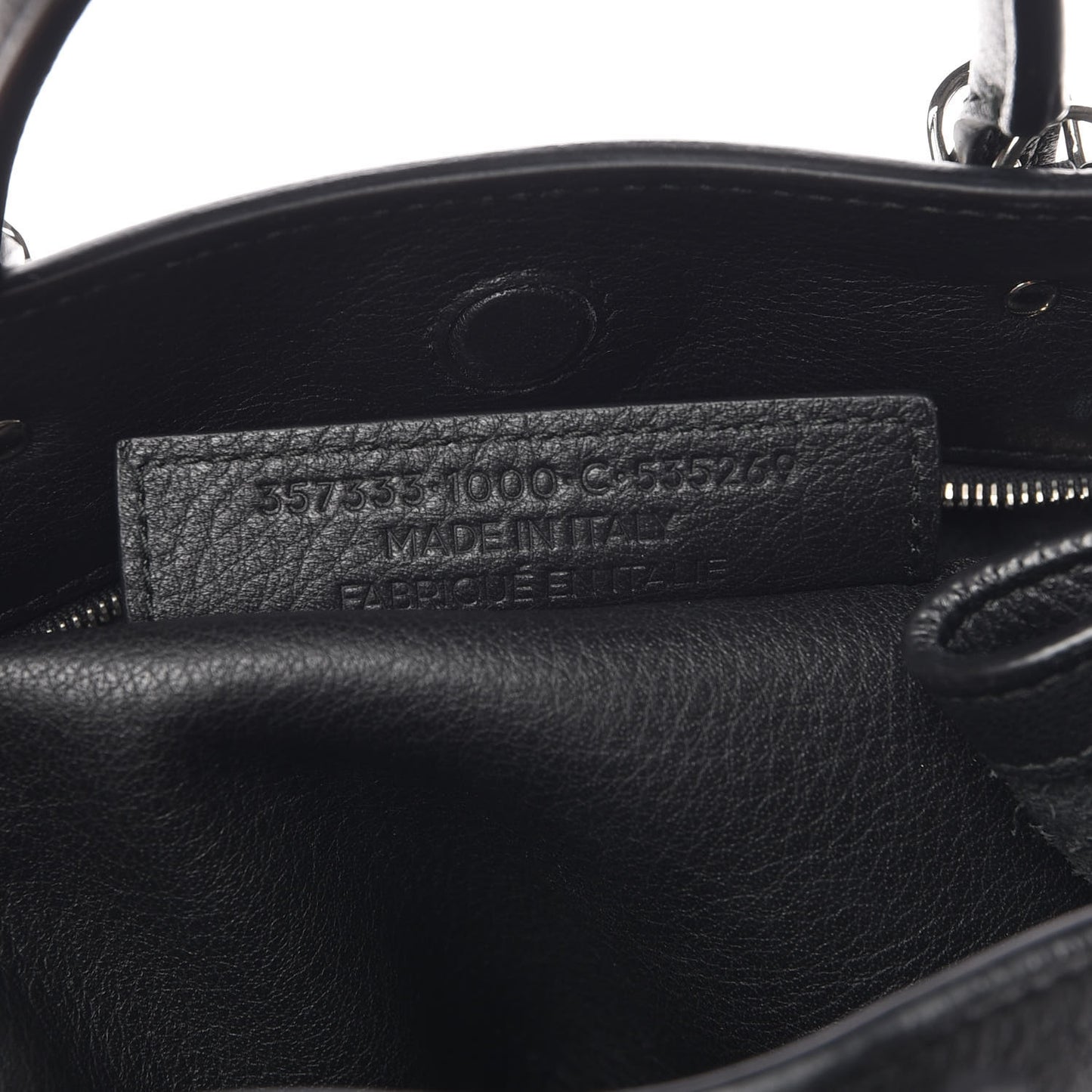 Grained Calfskin Papier Mini A4 Zip Around Tote Black