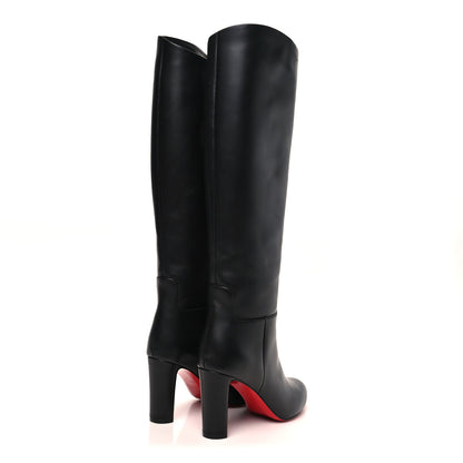 Christian Louboutin Calfskin Loo Botta 85 Knee High Boots 38 Black 4 of 7