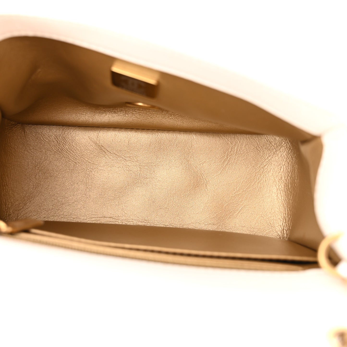 Lambskin Quilted Mini Pearl Crush Flap White