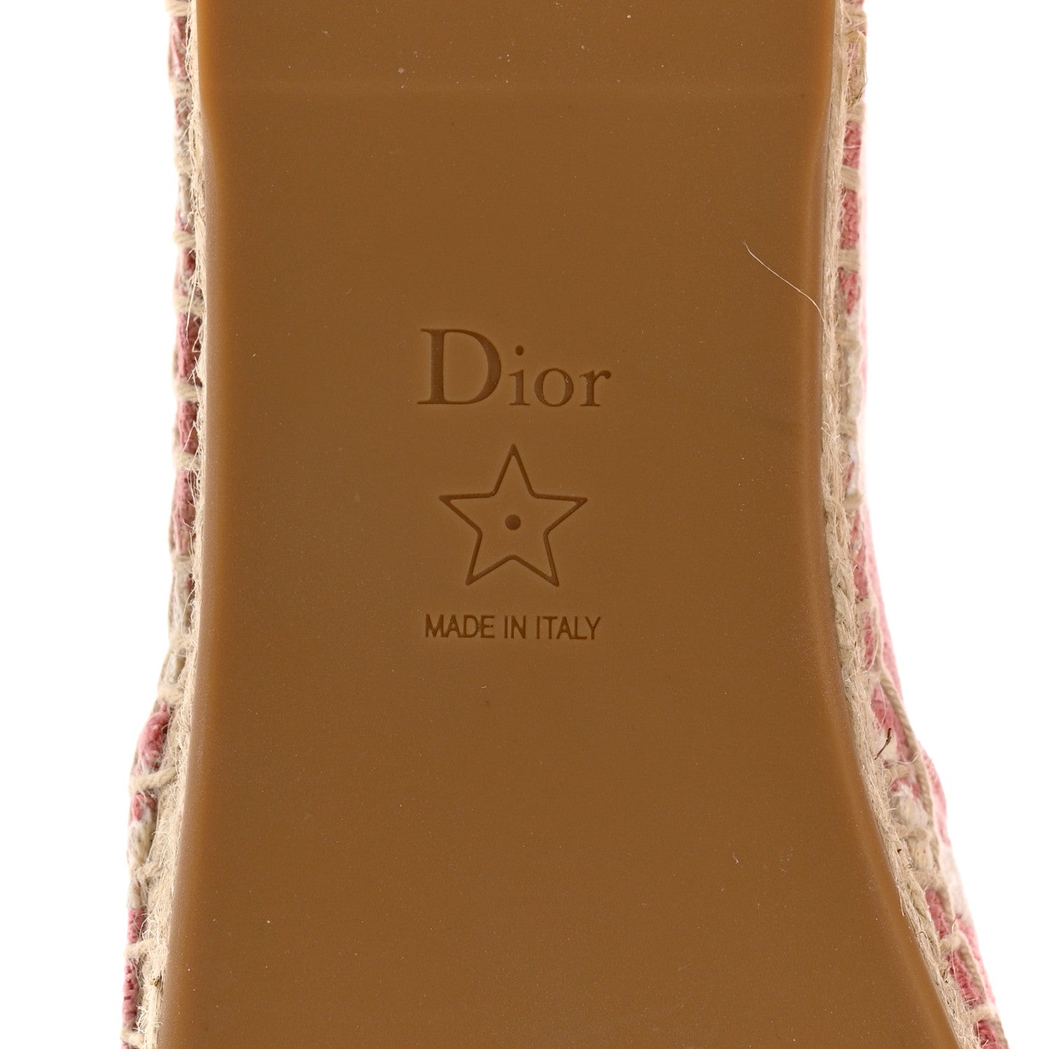Christian Dior Cotton D-Stripes Embroidered Granville 15mm Espadrilles 39.5 Deep Nude 8 of 9