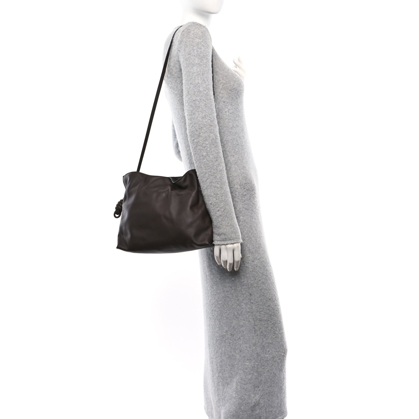Nappa Medium Flamenco Knot Bag Chocolate