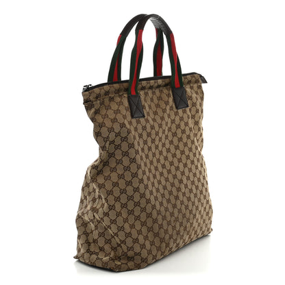 Gucci GG Monogram Large Web Handle Vertical Tote Dark Brown 5 of 27