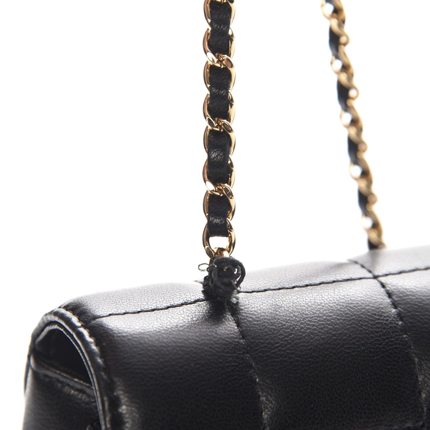 Lambskin Quilted Mini Chocolate Bar Flap Black
