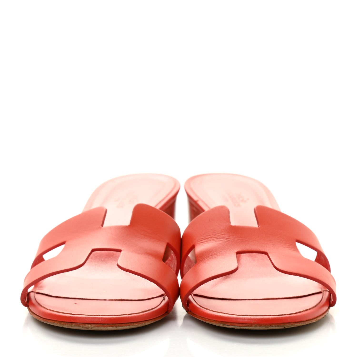 Hermes Calfskin Oasis Sandals 38 Coquelicot 2 of 11