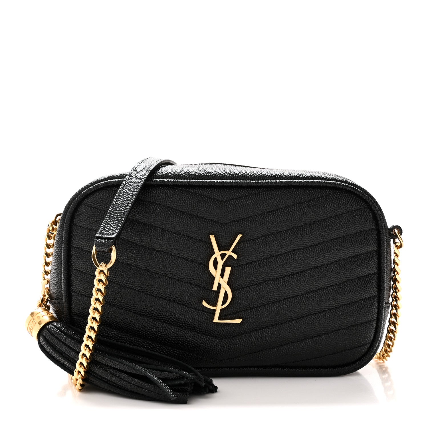 Saint Laurent Grain De Poudre Matelasse Monogram Mini Lou Camera Bag Black 1 of 10