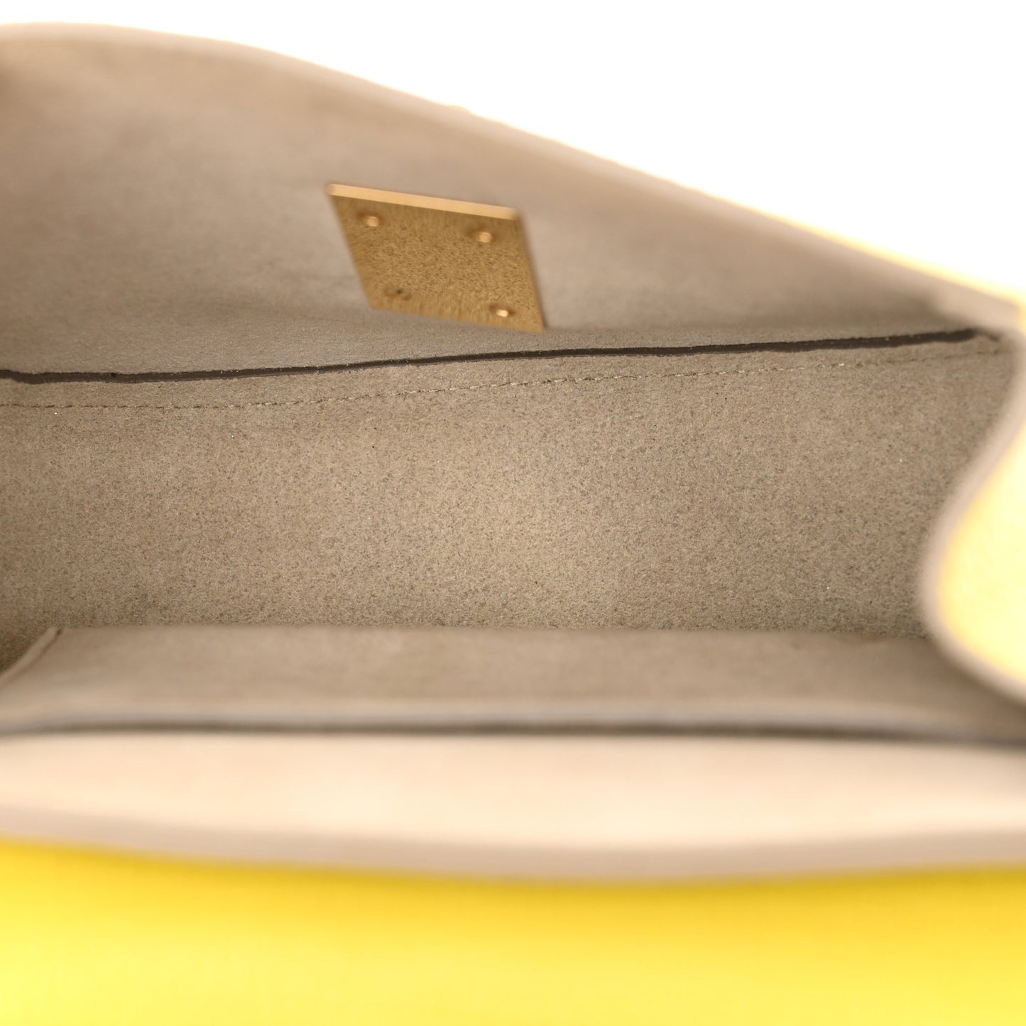 Grained Calfskin Lambskin Mini Bi-Color Drew Shoulder Bag Yellow Beige