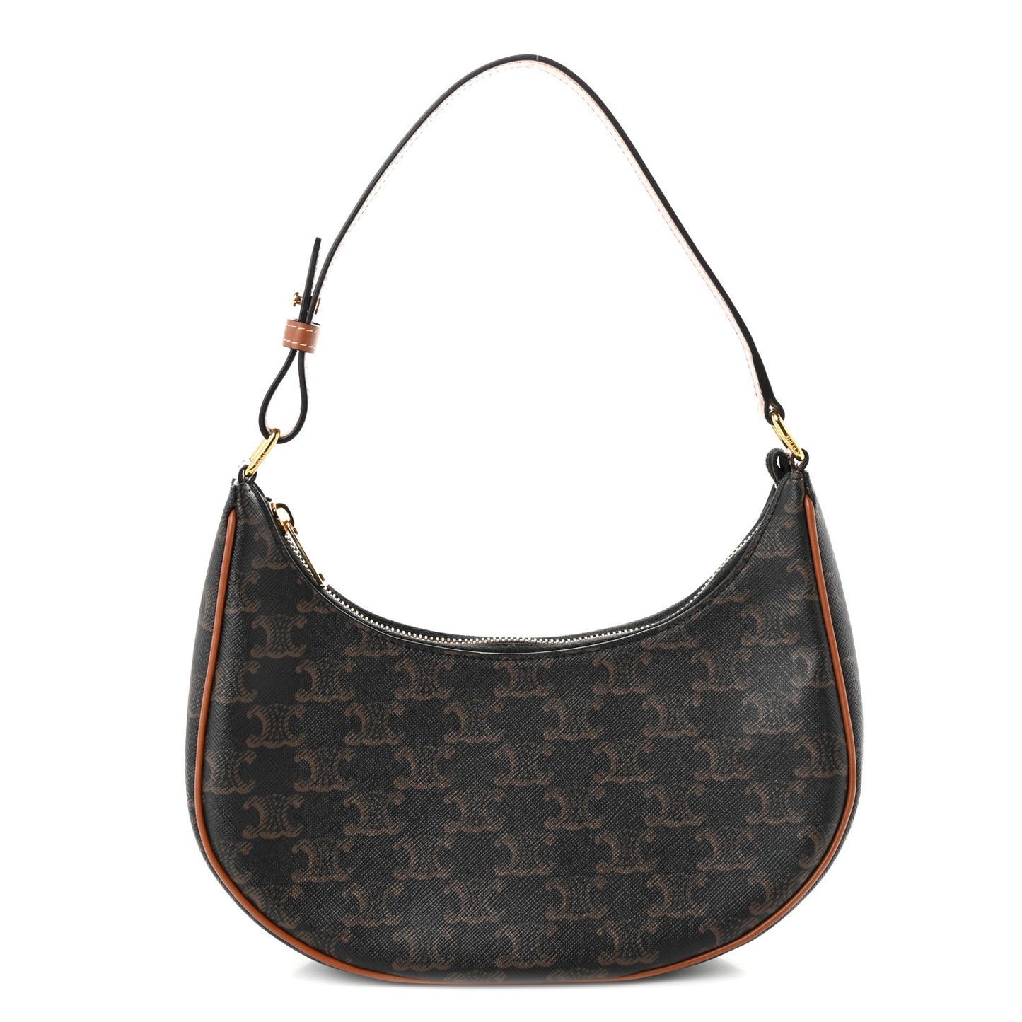 Triomphe Canvas Calfskin Ava Shoulder Bag Tan