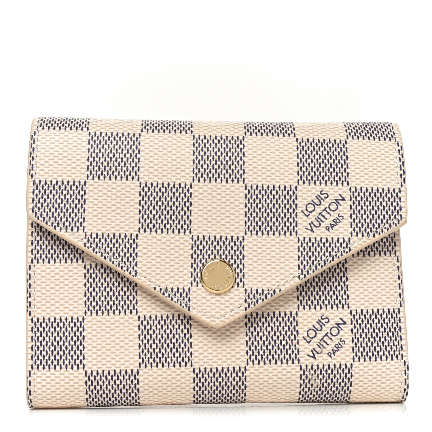 Louis Vuitton Damier Azur Victorine Wallet Rose Ballerine 1 of 6