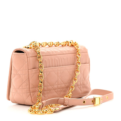 Christian Dior Grained Calfskin Cannage Small Caro Bag Rose De Vents 3 of 15