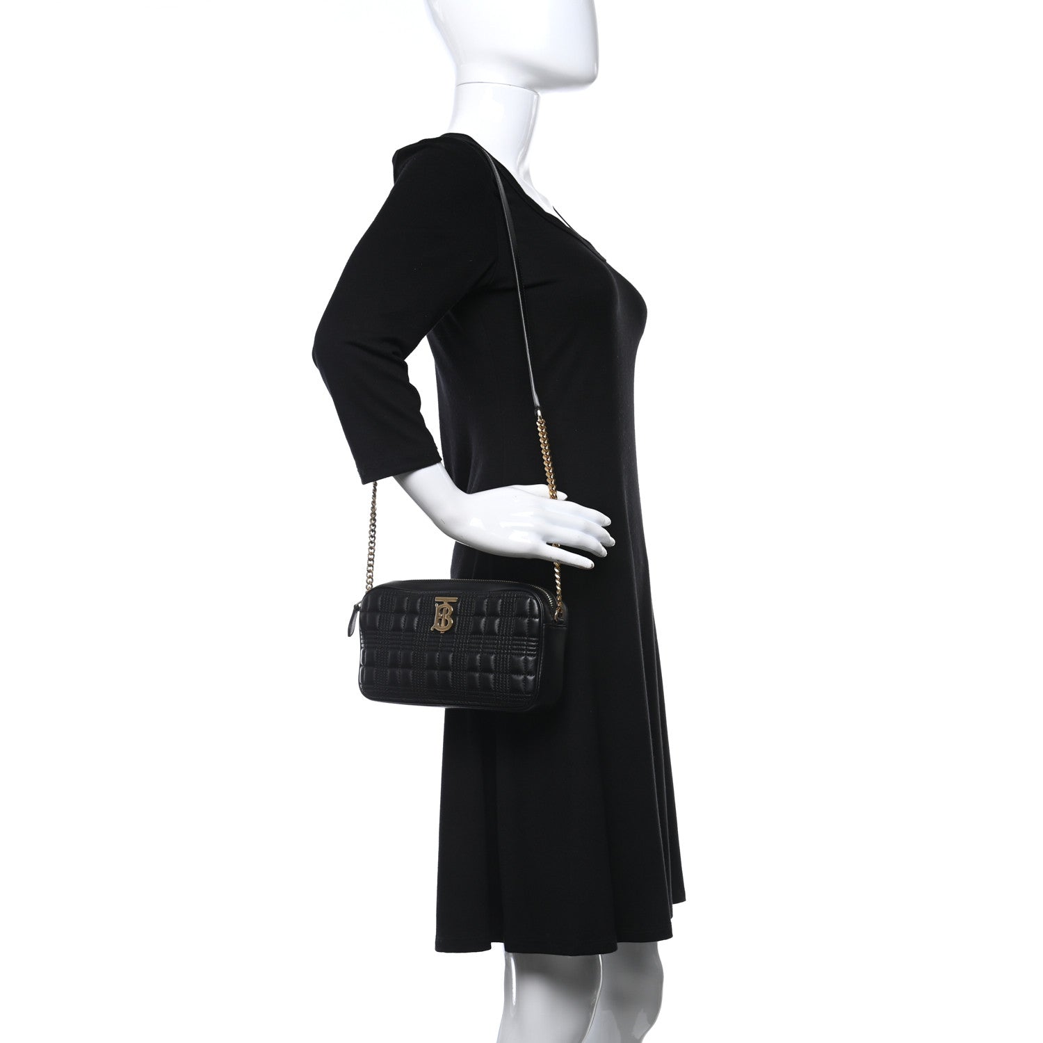 Burberry Lambskin Quilted Camera Bag Black 2 of 9