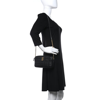 Burberry Lambskin Quilted Camera Bag Black 2 of 9