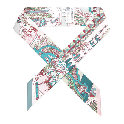 Hermes Silk Exposition Universelle Twilly Rose Poudre Vert 1 of 4
