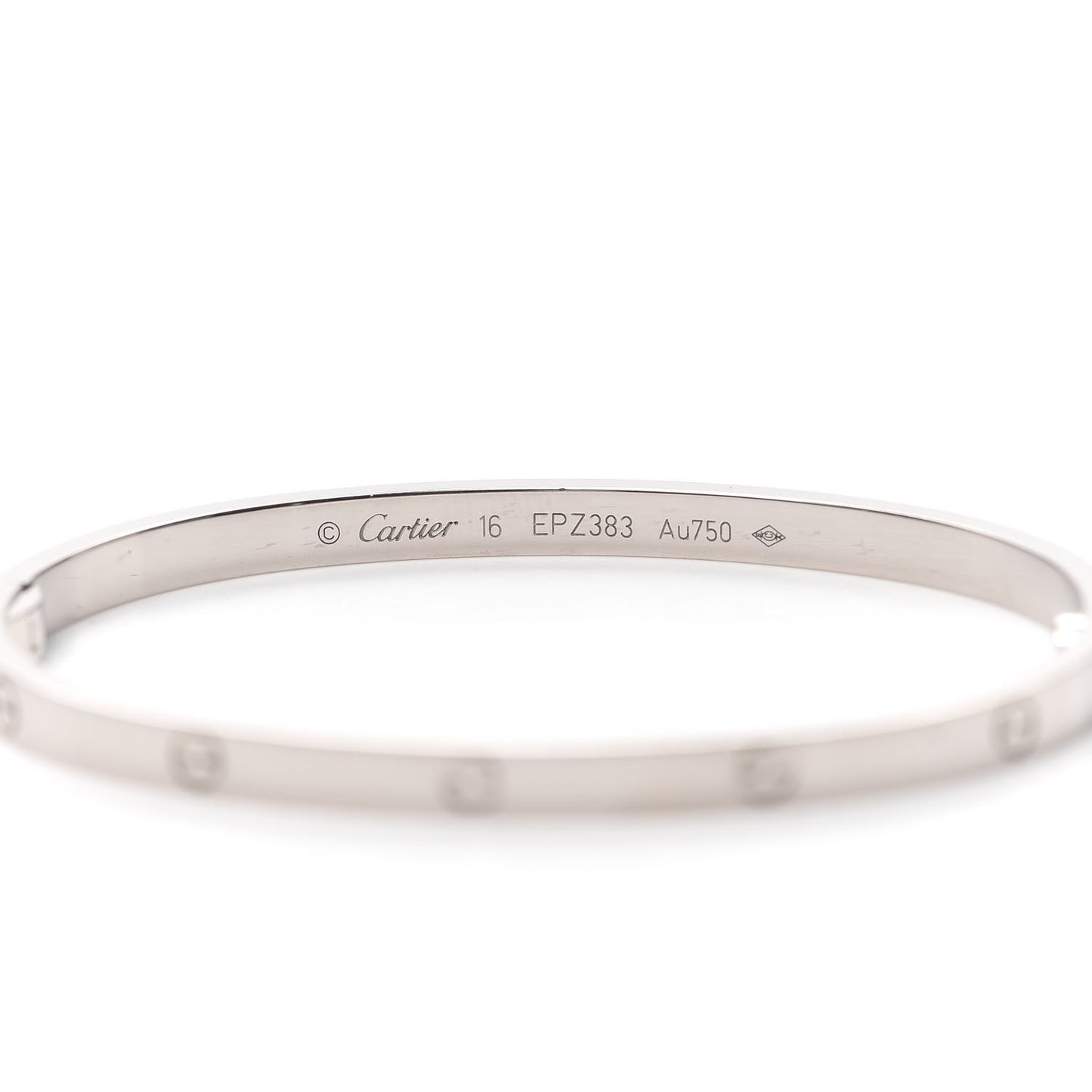 18K White Gold Small LOVE Bracelet 16